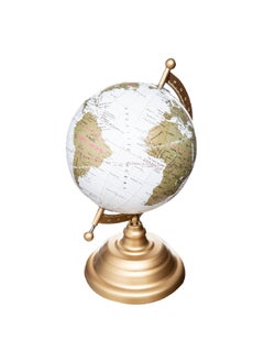 Buy Dali Vintage Look Freestanding Decorative Globe White and Gold 29 x 18 x 16 cm 187904 in Saudi Arabia