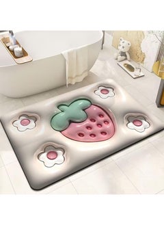 Buy 3D Flower Bathroom Mat Shower Entrance Carpet Bathmat Rug Absorbent Floor Quick Dry Non-Slip Mat in UAE