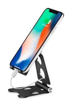 Buy Foldable Cell Phone Stand Phone Holder Portable Aluminum Mobile Phone Stand for iPhone 13 pro Xiaomi Samsung HTC LG Sony Nokia in UAE
