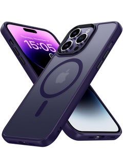 Buy Magnetic Case For iPhone 12 Pro Max Case Compatible with MagSafe Military Grade Protection Shockproof Translucent Matte Case Anti Scratch Shockproof Phone Case (Deep Purple) in Egypt
