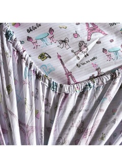 اشتري Eiffel Tower Fitted Sheet 120X200+25Cm - Pink في الامارات