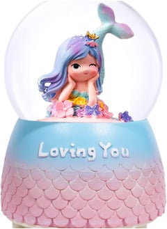 Buy Snow Globe, 3.14 Inch Snowglobes with 7 Musics for Girls Room Decor Collection, Mermaid Gifts for Girls Age 6-12 Years Old Birthday Gifts for Girls in UAE