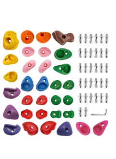 Buy 32 Rock Climbing Holds Multi Size for Kids, Adult Rock Wall Holds Climbing Rock Wall Grips for Indoor and Outdoor Playground Play Set, Includes 2 Inch Mounting Hardware in Saudi Arabia