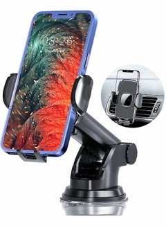 Buy Phone Holder, Car Phone Mount, Car Phone Holder Universal, for Dashboard Windshield Air Vent, for Compatible with All Smartphones in Saudi Arabia