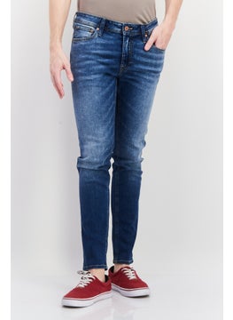 اشتري Men Skinny Fit Washed Stretchable Denim, Blue في الامارات