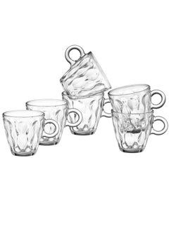 Buy 6 Piece Clear Glass Espresso Coffee Cup Set in Saudi Arabia