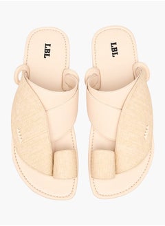 Buy Men Textured Slip-On Arabic Sandals in Saudi Arabia