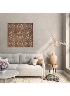 Buy Home Gallery Decorative Arabesque Style Wooden Wall Art 3 Panels 80X80 in Egypt