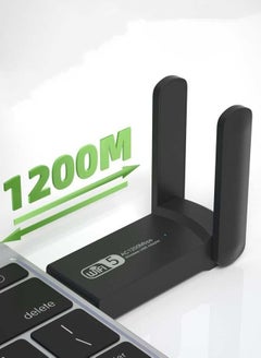 Buy Wireless USB WiFi Adapter, 1200Mbps Dual-Band WiFi Dongle 2.4G/5G、 Wireless Network Adapter With USB 3.0 Base、 High Gain Antenna And Extension Cable in Saudi Arabia