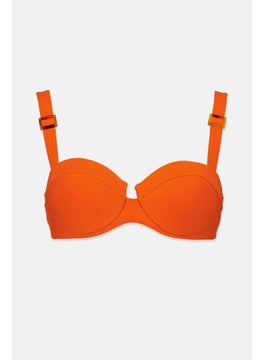 اشتري Women Padded Underwired Plain Bikini Top, Orange في السعودية