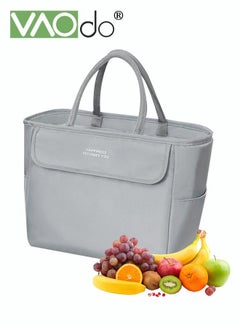 Buy Large-capacity Lunch Box Bag Thickened Material Bento Bag Heat Preservation And Cold Preservation Portable Portable Picnic Bag （Grey） in Saudi Arabia