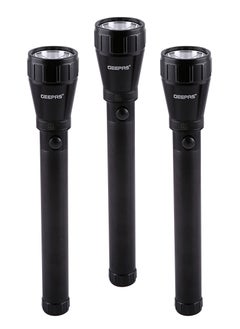 اشتري 3Pcs Geepas GFL51076 Rechargeable LED Flashlight, Waterproof Body | Hyper Bright Light في الامارات