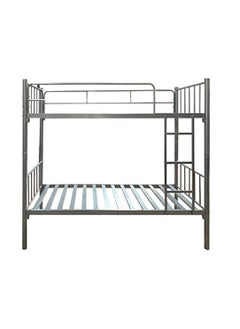 اشتري Bunk Bed Metal Frame Safety Rails, Built-In Ladder Silver في الامارات