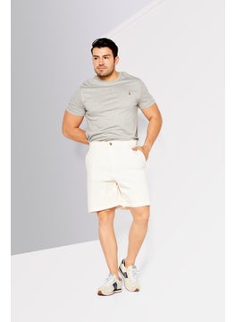 Buy Men Embroidered Basic Short, White in UAE