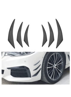 اشتري Car Bumper Protector Car Front Edge Bumper Fin Carbon Fiber Exterior Rubber Fins Spoiler Canards Kit for Car Body Auto Anti Collision Strip Decoration Stickers Accessories for Car 6Pcs في الامارات