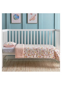 Buy Floral Cotton 2-Piece Baby Comforter Set - 100x140 cm in Saudi Arabia