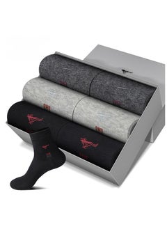 Buy 6 Pairs Of Boxed Men's Casual Breathable Business Style Mid Length Socks in UAE