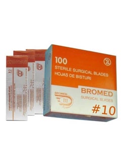 اشتري Bromed Sterile Carbon Steel Surgical Blades No.10 Pack of 100Pcs Individually Wrapped في الامارات