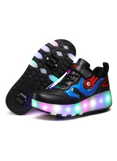 اشتري New Double Wheel Skate Shoe Luminous Pulley Shoes في الامارات