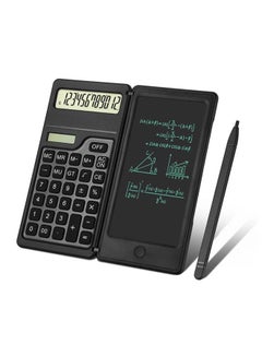 اشتري 12-Digit Premium Desktop Calculators with Writing Tablet,Solar and Battery Dual Power Basic Calculator for Office,School,Business في الامارات