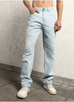 Buy Cotton Straight Fit Mid-Rise Casual Jeans in UAE