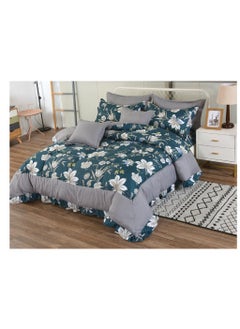 Buy Super King 8 Pieces Comforter set Ruffle Bedding Set, Cotton and Polyester Quality Dorm, Duvet( 240*260cm) in UAE