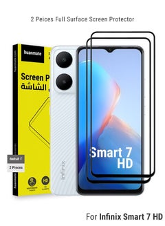 Buy 2 Pieces Edge to Edge Full Surface Screen Protector For Infinix Smart 7 HD Black/Clear in Saudi Arabia