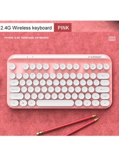 Buy Wireless Bluetooth Round Key Hat Keyboard for Table/Laptop/PC Pink in Saudi Arabia