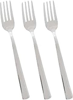 اشتري Nouval Elite Stainless Steel Dessert Fork Set of 3 Pieces - Silver في مصر