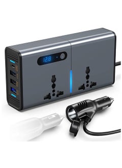 Buy 200W Car Power Inverter: 12/24V to 220V AC with USB & Type-C Charging Ports in UAE