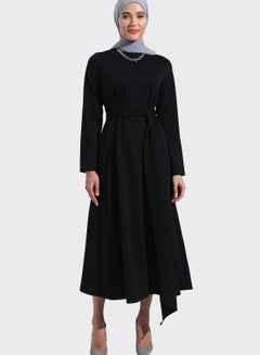 Buy Belted Long Sleeve Dress in UAE