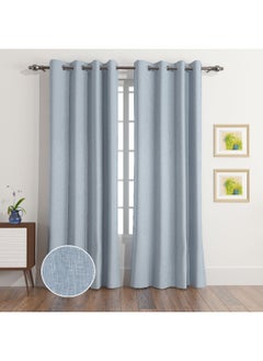 Buy Sera Surrey 2-Piece Extra Long Jacquard Blackout Curtain Set 300 x 135 cm in UAE