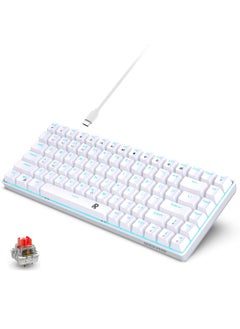 اشتري ROCK POW 84 Keys 70% Mechanical Gaming Keyboard Ice  Blue Backlit Ultra-Compact Mini Compact Keyboard for PC/Mac Gamer Typist Easy Carry on Trip Red Switch في الامارات