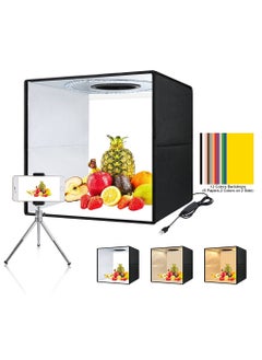 Buy Photo Box 16" x 16" Quick Install Foldable Portable Studio Kit with Soft Light Cloth Professional Photography Equipment Adjustable White Light Soft Light Warm Light (16 x 16 inch) in Saudi Arabia