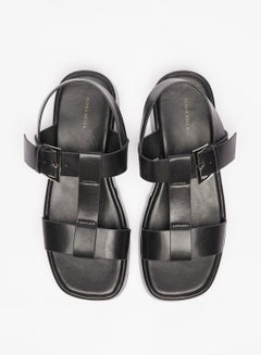 Buy Flora Bella Solid Strap Sandals with Buckle Closure in UAE