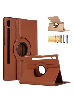 Buy Smart Cover for Samsung Galaxy Tab S7 Plus 2020, Techcircle Slim Folio Rotating Stand Case with Auto Wake/Sleep Magnetic Flip PU Leather Case in UAE