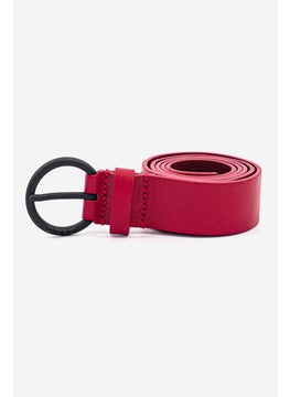 اشتري Women Textured Brand Belts, Red في السعودية