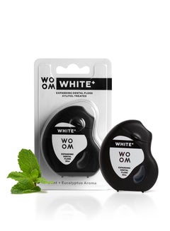 Buy Dental Floss WOOM White Expanding  Dental Floss in Dispenser 30m Mint Eucalyptus Flavour in UAE