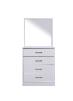 Buy Astoria Dresser with Mirror Durable Vanity Table Dressing Makeup Desk with Storage Modern Design Bedroom Furnitures L 68 x W 40 x H 79.9 cm White in UAE