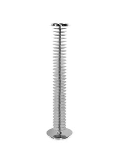 اشتري Tier Pillar Candle Holder, Silver - 17.5x63.5 cm في الامارات