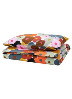 Buy Duvet Cover And Pillowcase Multicolour/Floral Pattern 150X200/50X80 Cm in Saudi Arabia