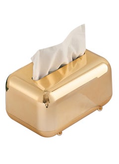 Buy Desktop Decorative Tissue Box Gold in Saudi Arabia