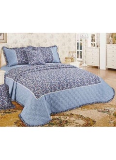 Buy 6 Pieces Comforter Set King Size 260 X 240 Cm Floral Pattern Reversible Bedding Set for All Seasons in Saudi Arabia