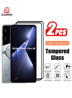 Buy 2PCS Tempered Glass for TECNO POVA 5 Pro 5G 9H Transparent Protective Screen Protector in Saudi Arabia