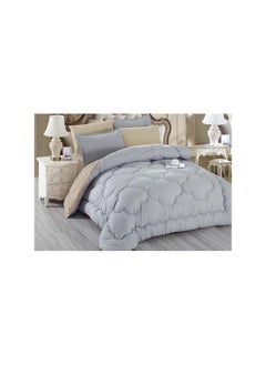 Buy Double Face Quilt 220*240  Cm (Grey*Beige) in Egypt