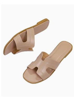 Buy Women Fashion beige Bliss Slippers Stylish Comfort for Summer Outdoor or Indoor Flat Beach Sandals in UAE
