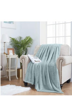 Buy Flannel and Microfiber Sofa Blanket Luxury Two-Piece Size Blanket Lightweight and Comfortable for Bed and Sofa Super Soft Solid Color in Saudi Arabia