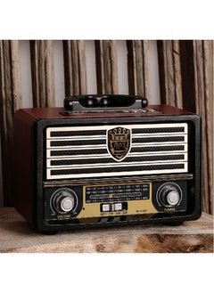 Buy Wooden Retro Wireless Bluetooth Speaker with SD Card U Disk FM Radio in UAE