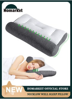 Buy Super Ergonomic Pillow,Adjustable Orthopedic Correction Repair Traction Contour Bed Pillow Neck and Shoulder Pain Pillow with Pillowcase for All Sleeping Positions in UAE