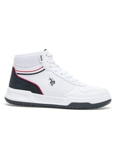 Buy Women's Lightweight White High-Top Sneakers - Sporty Design with Black and Red Accents, Comfortable Ankle Support for Everyday Casual Wear in UAE